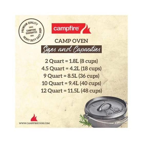 Campfire Pre Seasoned Cast Iron Camp Oven 4.5 Quart 9 Campfire Pre Seasoned Cast Iron Camp Oven 4.5 Quart - Image 7