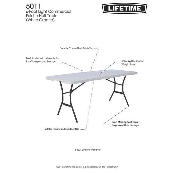 Lifetime Blow Mould Folding Table 183cm 6 Lifetime Blow Mould Folding Table 183cm - Image 4