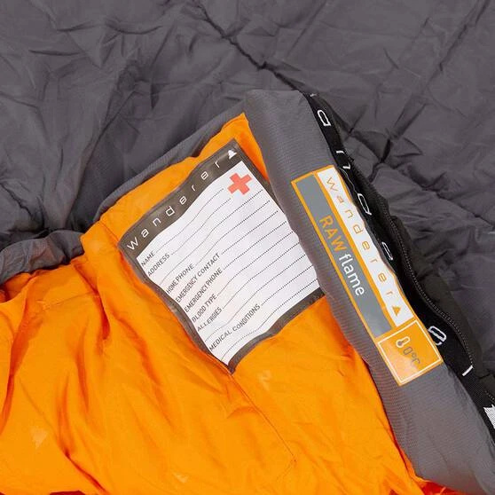 Wanderer Youth RawFlame 0C Hooded Sleeping Bag Grey / Orange 6 Wanderer Youth RawFlame 0C Hooded Sleeping Bag Grey / Orange - Image 4