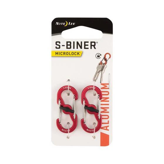 Nite Ize S Biner MicroLock Aluminum 2 Pack Red 3 Nite Ize S Biner MicroLock Aluminum 2 Pack Red
