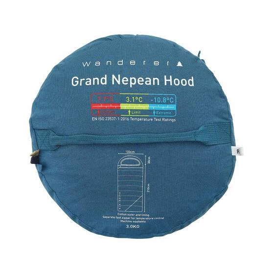 Wanderer Grand Nepean +7.7C Cotton Hooded Sleeping Bag 9 Wanderer Grand Nepean +7.7C Cotton Hooded Sleeping Bag - Image 7