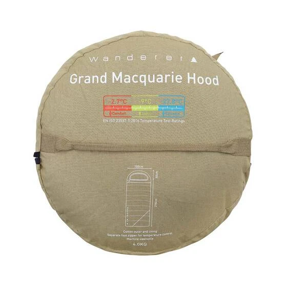 Wanderer Grand Macquarie -2.7C Cotton Hooded Sleeping Bag 8 Wanderer Grand Macquarie -2.7C Cotton Hooded Sleeping Bag - Image 6