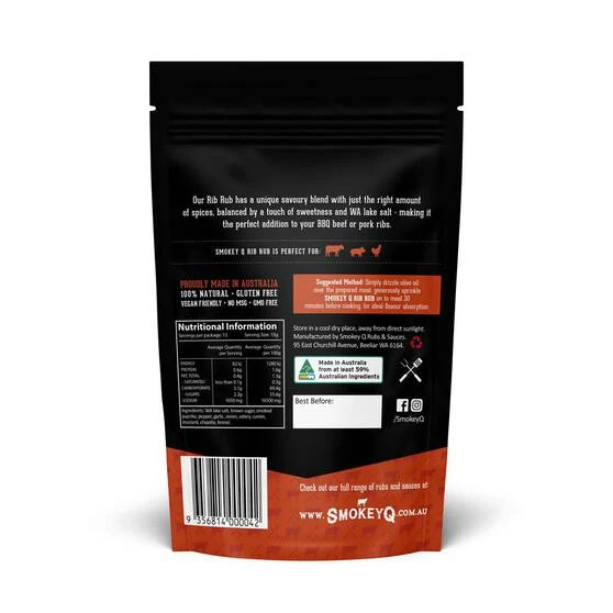 Smokey Q Rib Rub Pouch 150G 3 Smokey Q Rib Rub Pouch 150G