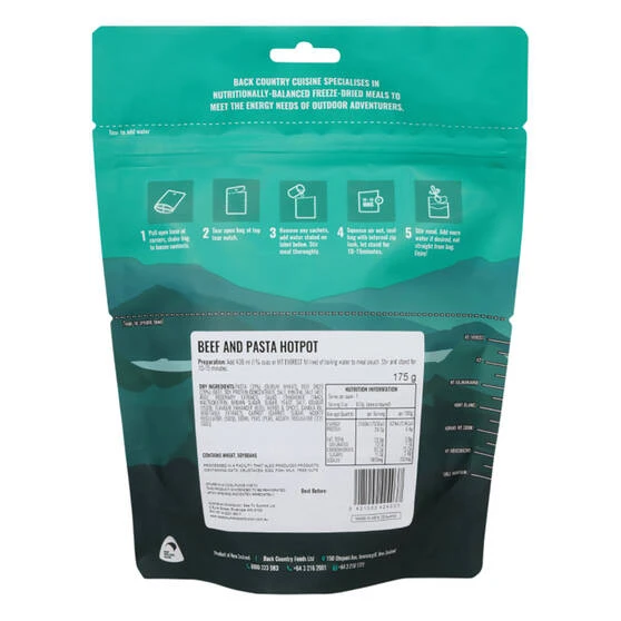 Back Country Cuisine Freeze Dried Beef & Pasta Hot Pot 2 Serve 3 Back Country Cuisine Freeze Dried Beef & Pasta Hot Pot 2 Serve