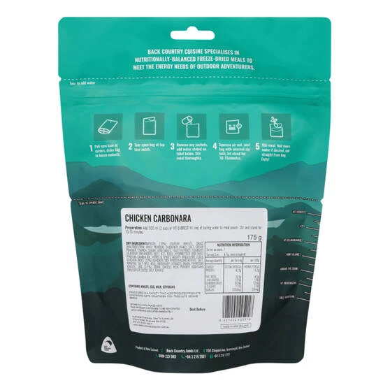 Back Country Cuisine Freeze Dried Chicken Carbonara 2 Serve 3 Back Country Cuisine Freeze Dried Chicken Carbonara 2 Serve