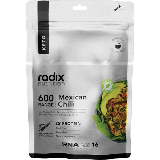 Radix Nutrition Freeze Dried Plant Based Keto Mexican Chilli 600kcal 3 Radix Nutrition Freeze Dried Plant Based Keto Mexican Chilli 600kcal